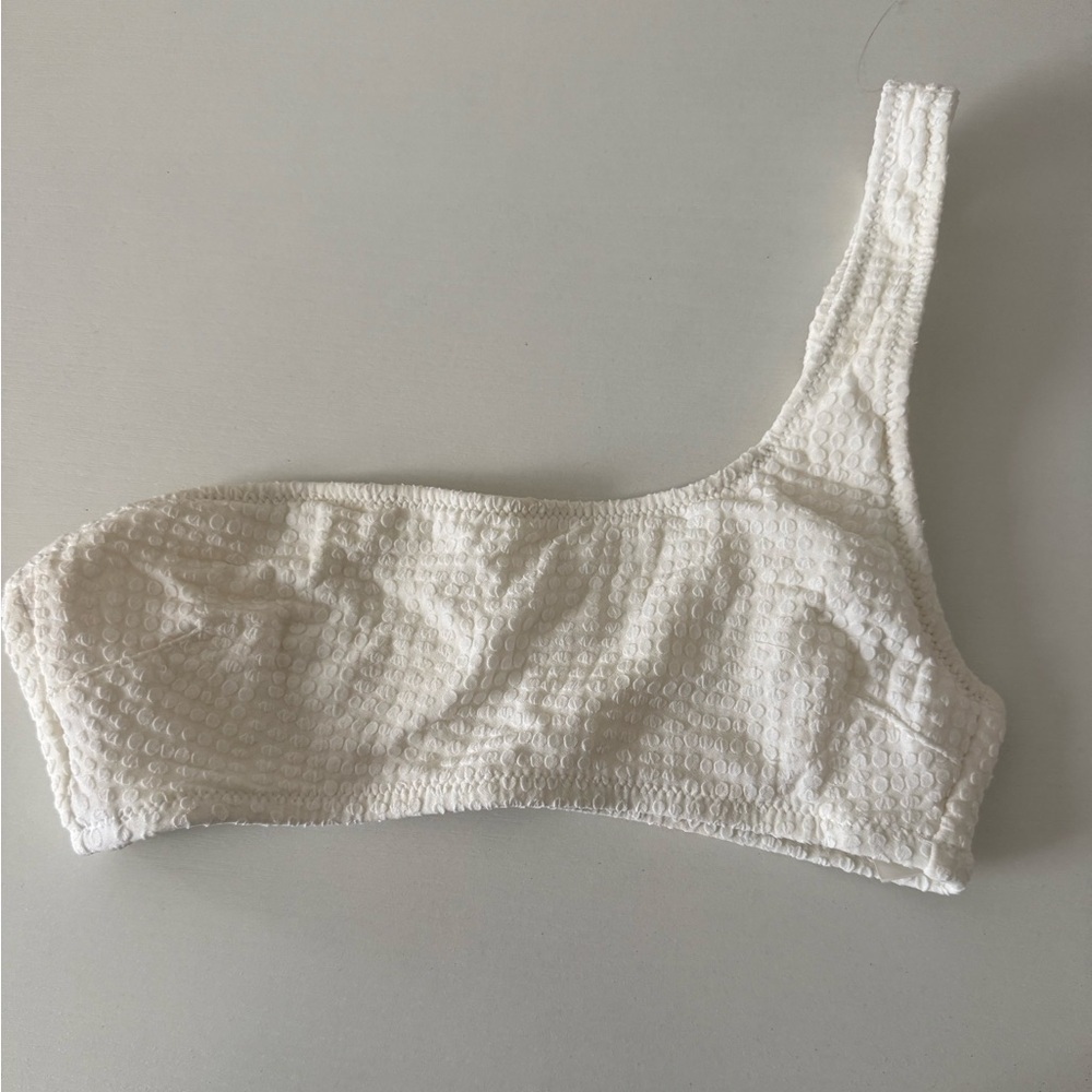 Aerie Jacquard One Shoulder Bandeau Bikini Top